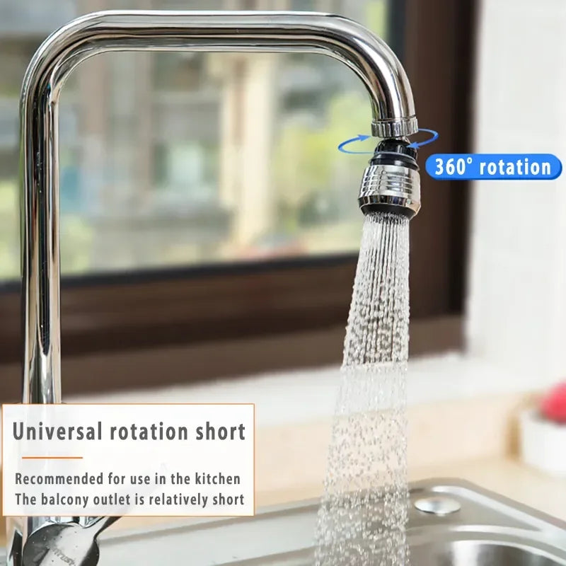 Wasserhahnverlängerung Aquavero FlexFlow | 360° drehbarer Aufsatz mit 2 Strahlarten | Wassersparender Perlator für Küche & Bad | Aus ABS-Kunststoff