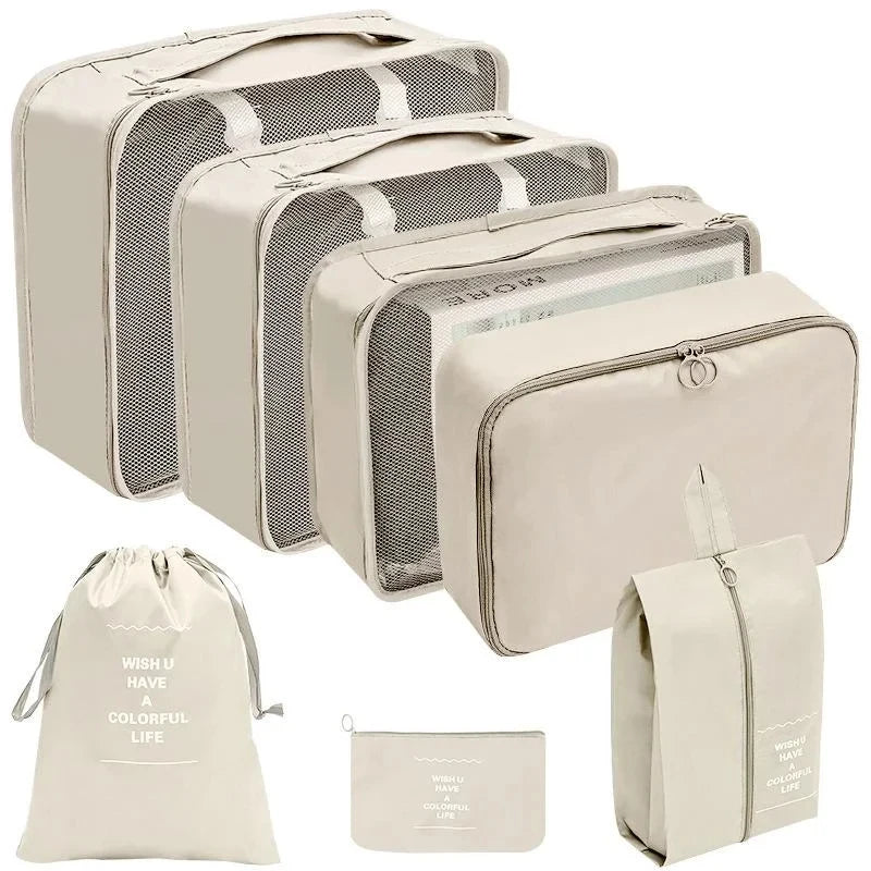 PackWunder Reise-Organizer Set 7/8/9/10-teilig | Faltbare Koffer-Organizer | Für Kleidung, Schuhe & Accessoires