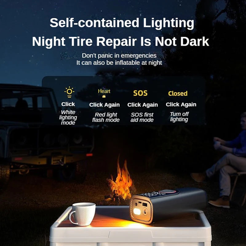 Digitale Akku-Luftpumpe AirSure Pro | 150 PSI | 6000 mAh Powerbank | LED-Licht & Automatischer Stopp | Für Auto, Fahrrad, Ball & Mehr