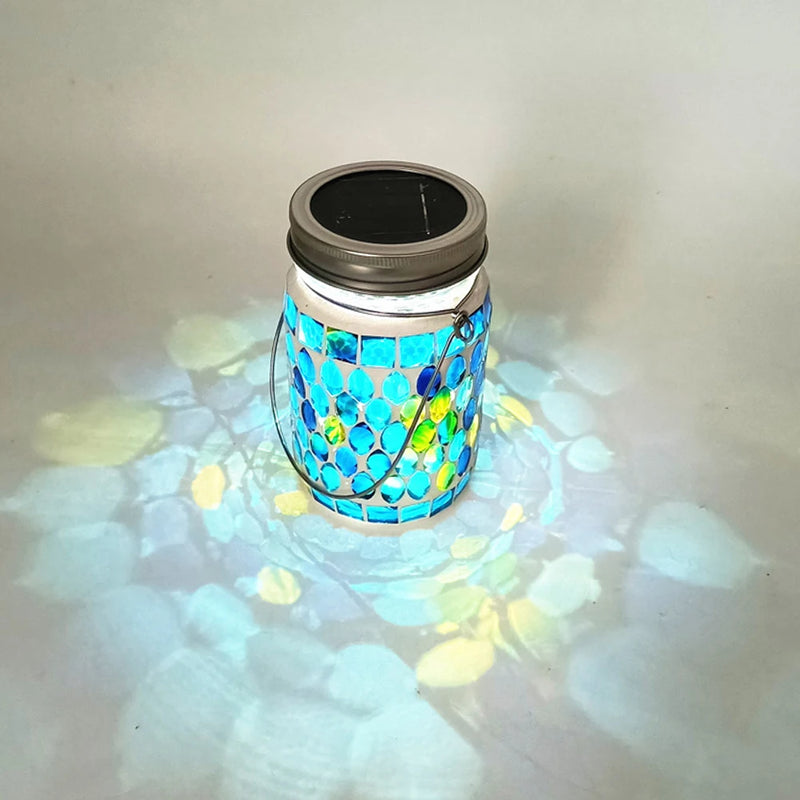 Solaria LumoMosa Solarlaterne Mosaik LED | Hängelampe für Garten & Terrasse | Wasserdicht & Tragbar | 13 cm Hoch