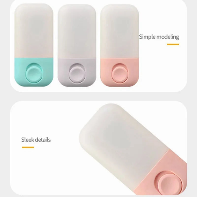 Mini LED Nachtlicht | Manuell Schaltbar | Energiesparend & Kompakt | Rosa/Weiß