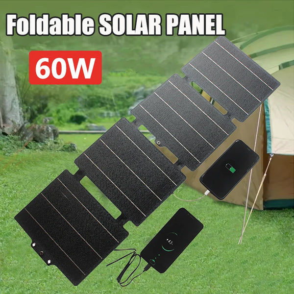 Solarion Flex Faltbares Solarpanel Ladegerät | 30W / 60W | IPX6 wasserdicht | USB & Typ-C Ausgänge | Für Outdoor, Camping & Notstrom