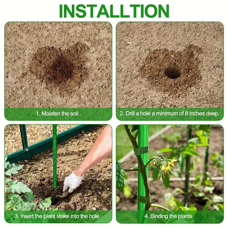 PlantFix Pro | 20er-Set Pflanzenstützen | Stabil & Vielseitig | Für Tomaten, Gurken & Kletterpflanzen