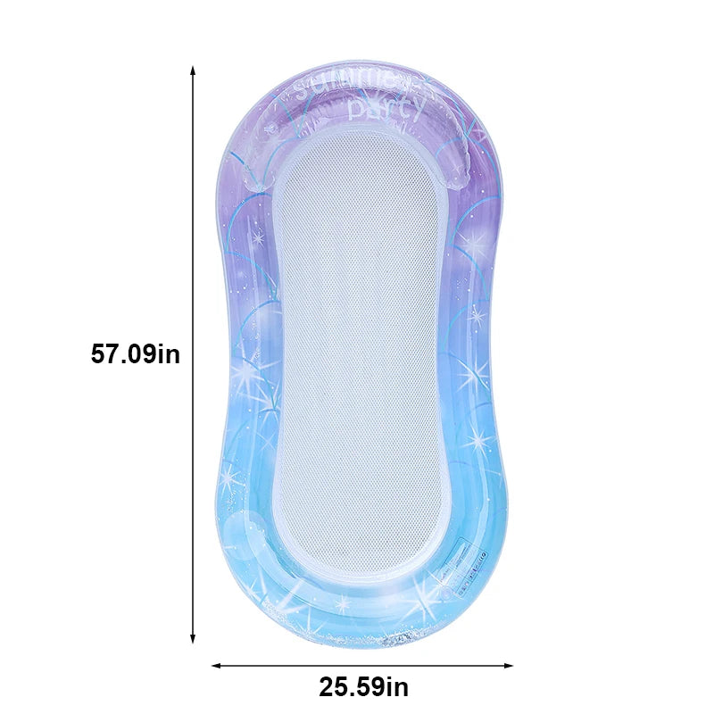 AquaLiva Aufblasbare Schwimmliege Rooxin | Ergonomische Pool-Luftmatratze mit Netz & Armlehnen | Für Pool, See & Strand