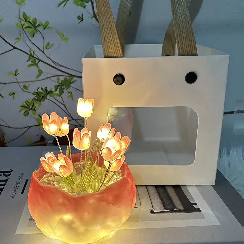 DIY Tulpen Nachtlicht | Handgemacht | LED Deko-Lampe | Geschenkidee für Mädchen & Familie