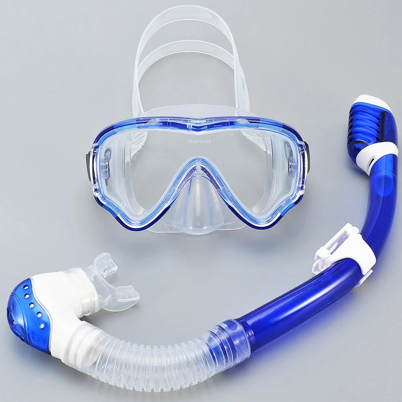 AquaJuni Kinder Tauchmaske mit Schnorchel | Anti-Beschlag & Auslaufsicher | Gehärtetes Glas & Silikon | Für Jungen & Mädchen 7–15 Jahre