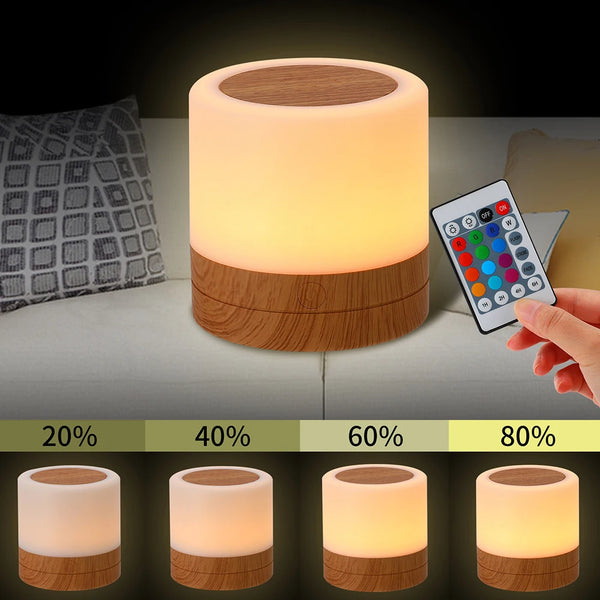 Tragbares Nachtlicht | RGB LED Lampe | Touch-Dimmer | USB Wiederaufladbar | 7 Farben