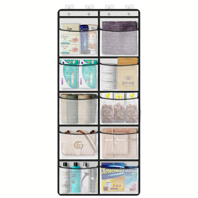 Tür-Hängeorganizer Storiva PocketMax | Mit 5 großen Fächern | Hängeregal für Tür & Schrank | Grau | Platzsparende Aufbewahrung