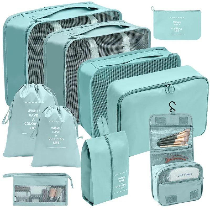 PackWunder Reise-Organizer Set 7/8/9/10-teilig | Faltbare Koffer-Organizer | Für Kleidung, Schuhe & Accessoires
