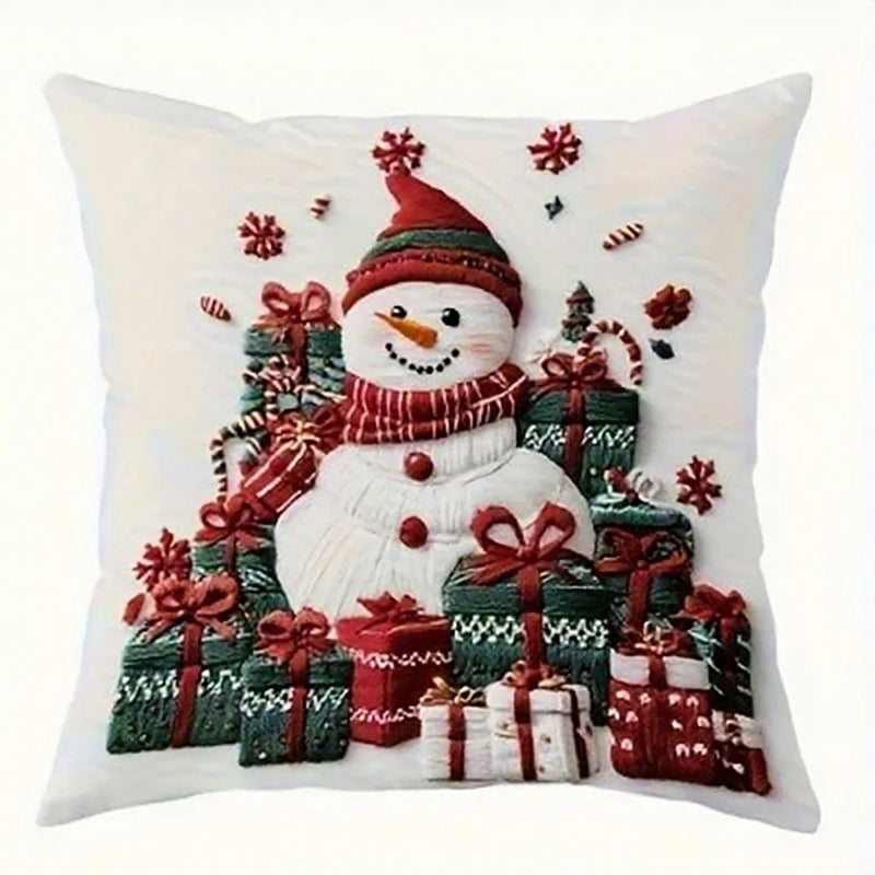 Frohnest | Weihnachts-Kissenbezug | Santa · Schneemann · Tannenbaum · Kugeln | Verschiedene Größen | Festliche Sofadeko