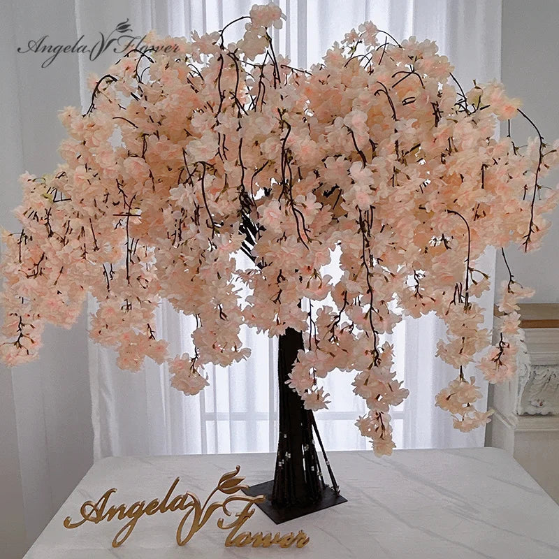 Blütenheim | Kirschblüten-Zweig | Hängend | Realistische Seidenoptik | Weiß · Rosa · Champagner