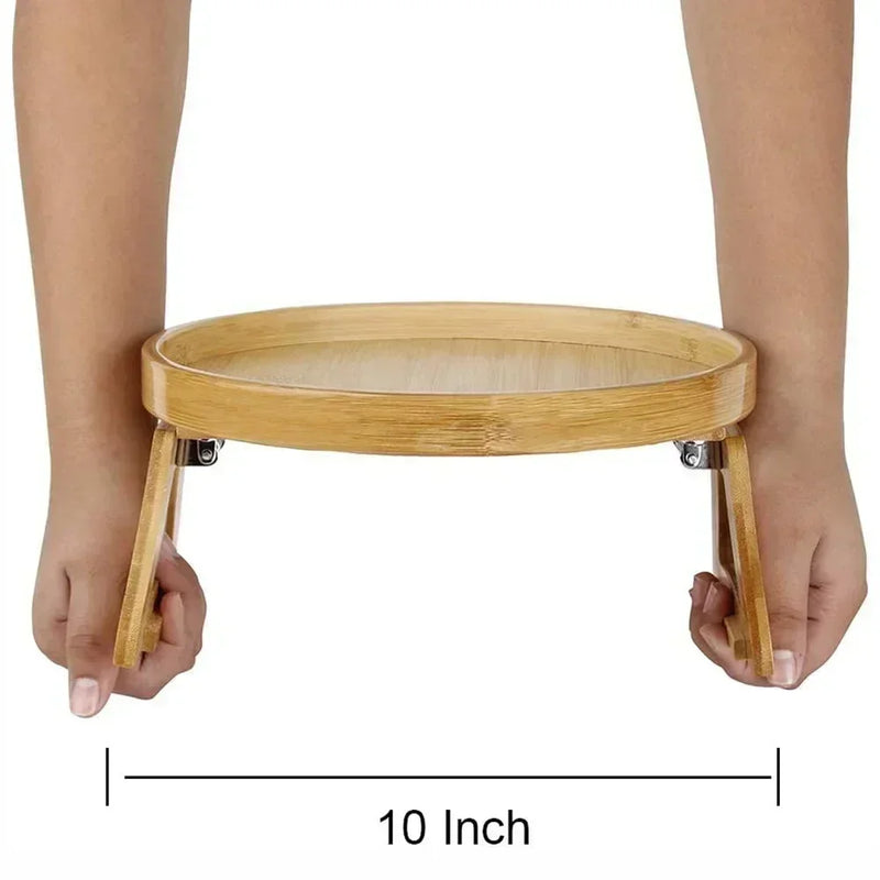 Armilo Sofa-Armlehnen-Tisch aus Holz | Clip-On Couch Tray mit Handyhalter | Für Snacks, Getränke & Fernbedienung | Kein Bohren nötig