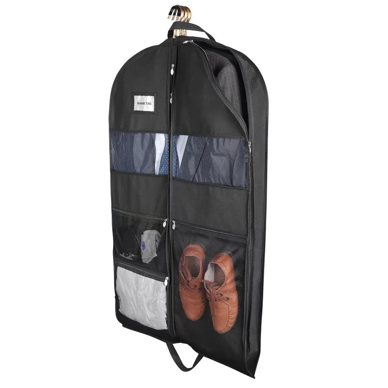 ReiseKleider Kleidersack für Reisen | Beidseitiger Reißverschluss & XXL-Taschen | Atmungsaktiv & Transparent | 43 Zoll Hängender Anzug-Organizer