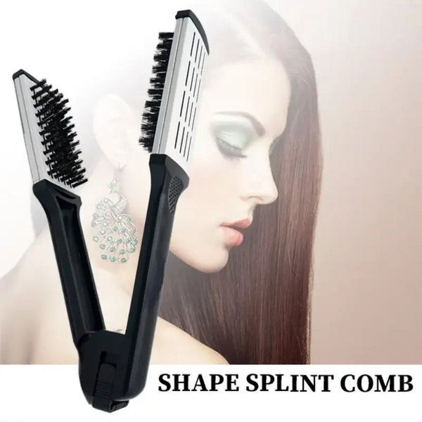 StyloVee Haarglätter Kamm | V-Form | Nylonborsten | Für Alle Haartypen | 26 cm