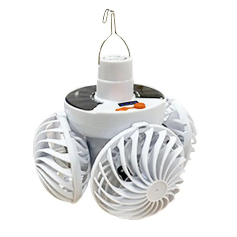 Ventolux Solar Campinglampe mit Ventilator | Faltbar & Tragbar | 3 Windstufen & LED-Beleuchtung | Für Zelt, Terrasse & Outdoor