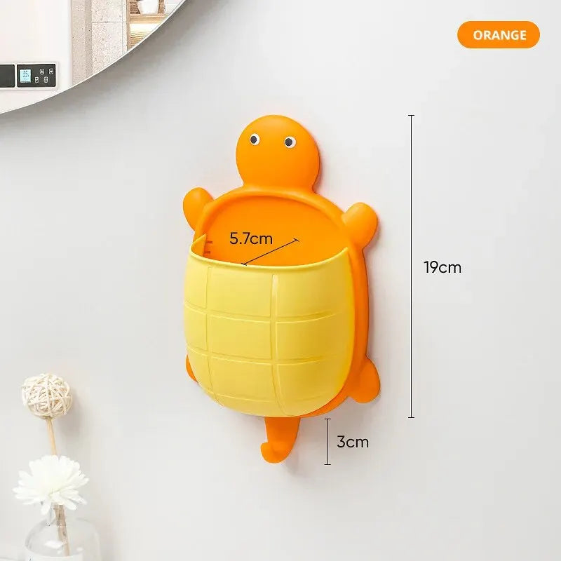 TurtleBox Aufbewahrungs- & Zahnbürstenhalter | Süßes Schildkrötendesign | 22×13×5,7 cm