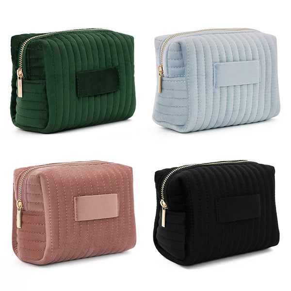Puffina Gepolsterte Kosmetiktasche mit weiter Öffnung | Make-up-Tasche für Damen | Reise-Organizer für Kosmetik & Accessoires | Schminktäschchen aus Baumwolle