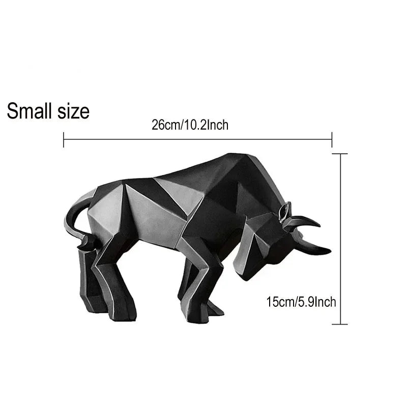 ToroArte Stier Skulptur | Nordic Design | Harzfigur Modern | 35 cm / 26 cm