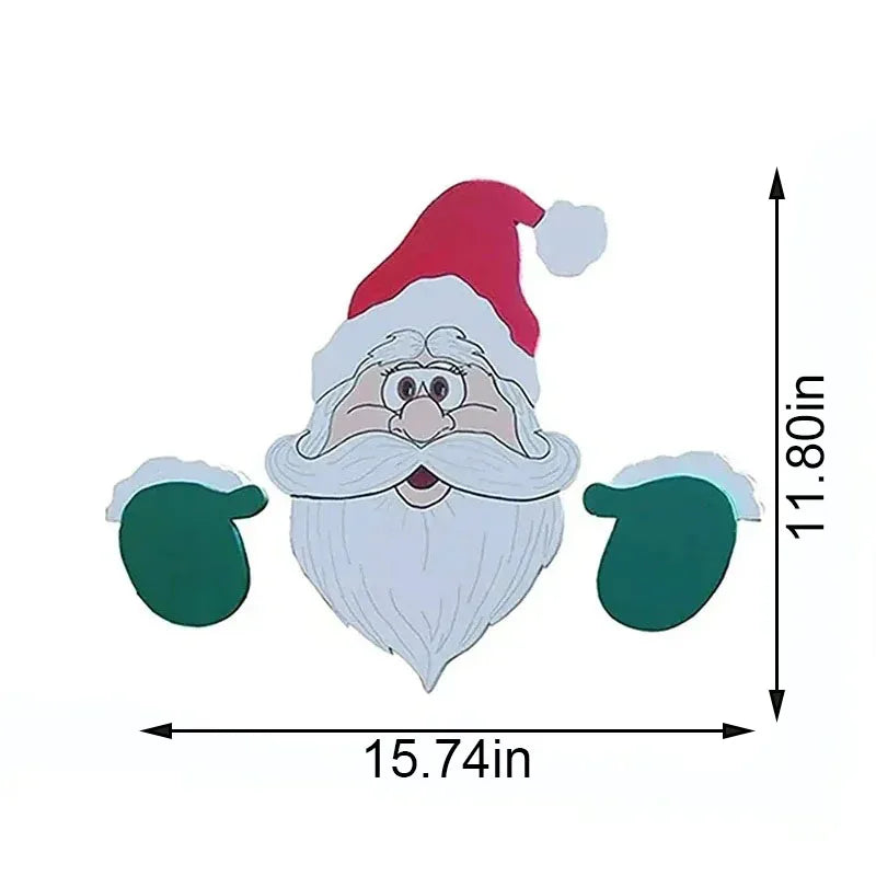 Weihnachtszaun-Dekoration MerryFence | Weihnachtsmann, Rentier & Schneemann | Bunte Kunststoff-Deko | Für Garten, Balkon & Zuhause