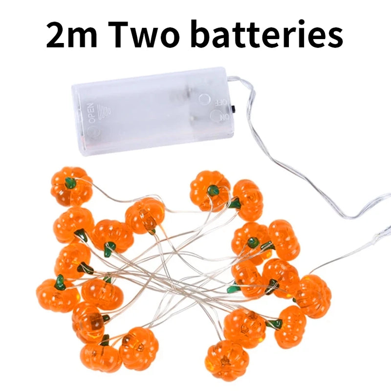 PumpkiLights LED Lichterkette | Halloween Kürbisdeko | 10/20/30 LEDs | 1–3 m | Batteriebetrieben