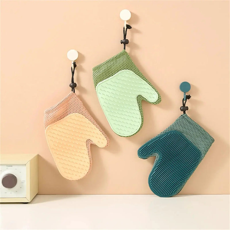 Pawrella 2-in-1 Haustier-Handschuh | Fellpflege & Haarentfernung in einem | Für Katzen & Hunde | Silikon-Noppen | Waschbar