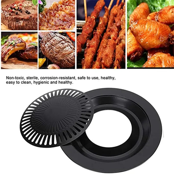 SmokeFree Grill Rauchfreie Grillpfanne | Antihaft & Edelstahl | Für Gas-, Elektro- & Keramikherde | Ø 30 cm