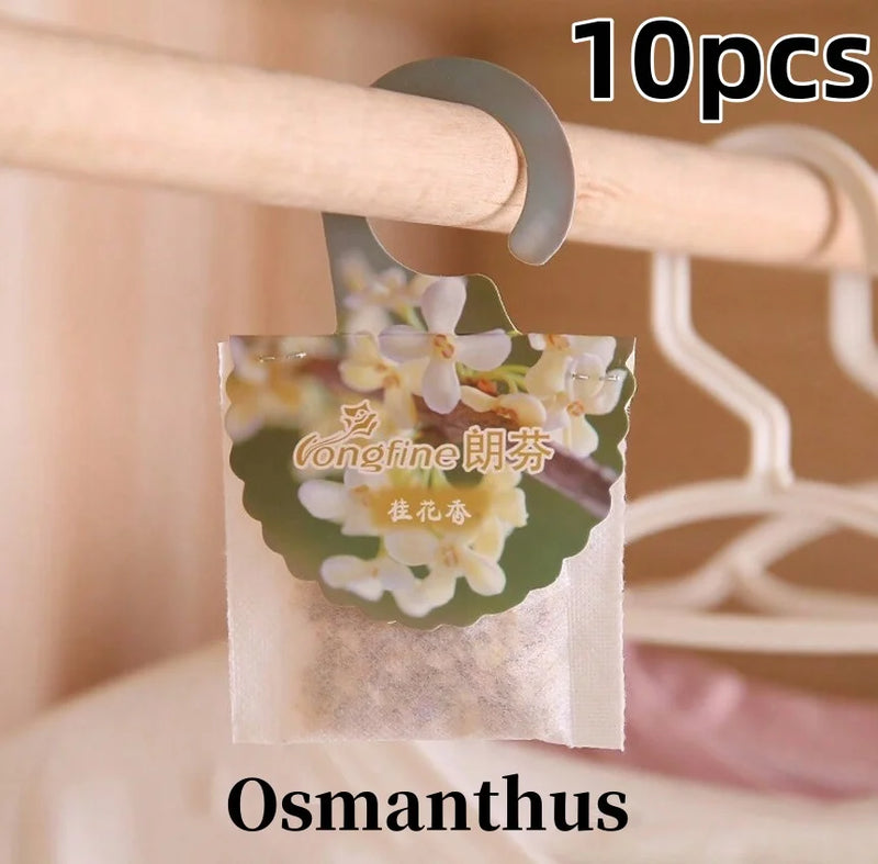 Aromessenz Duft-Sachets für Kleiderschrank & Räume | 5/10 Stück | Lang anhaltender Duft | Mit Aufhänger | Aromatherapie & Lufterfrischer