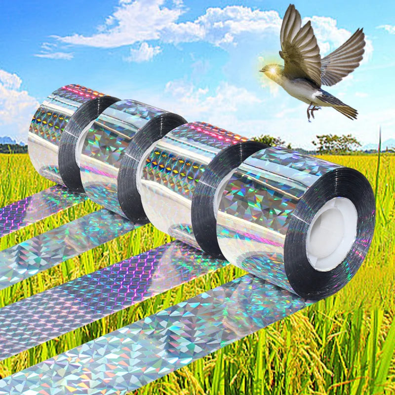 AgriGuard FlashWing Reflektierende Vogelschutz-Ribbon 80 m | Doppelseitig reflektierend | Wetterfest für Obstgarten & Feld