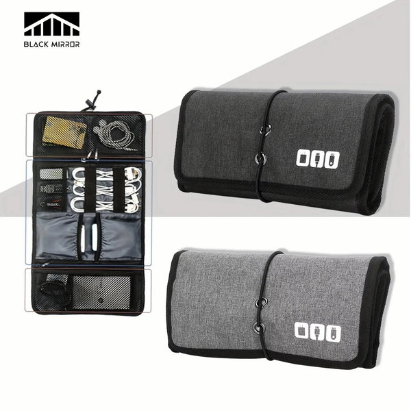 Traviloq Kabeltasche Reise Organizer | Wasserdicht & Stoßfest | Leicht & Kompakt | Nylon 24×11×3 cm