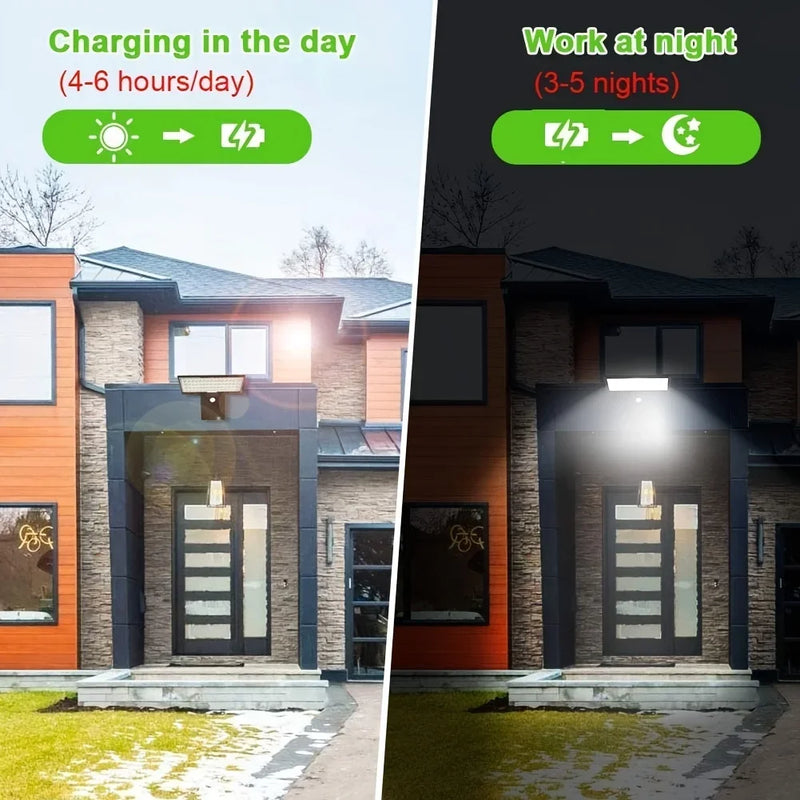 Solargo Lichtpro Solar Wandleuchte Außen | Bewegungssensor & 4 Modi | 90 LEDs | Wasserdicht & Extrem Hell