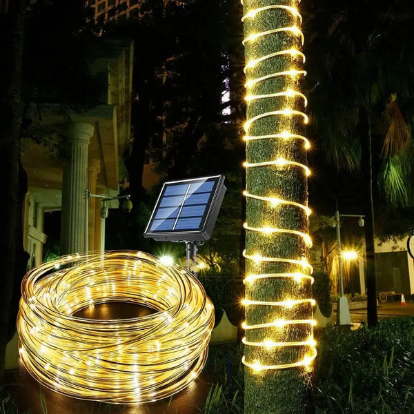 Solar Lichterkette Solviera | 300 LEDs | IP65 Wasserdicht | 8 Modi | Garten-, Weihnachts- & Partybeleuchtung | Warmweiß / Weiß / Bunt