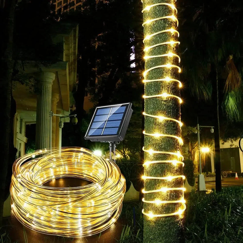 Solar Lichterkette Solviera | 300 LEDs | IP65 Wasserdicht | 8 Modi | Garten-, Weihnachts- & Partybeleuchtung | Warmweiß / Weiß / Bunt