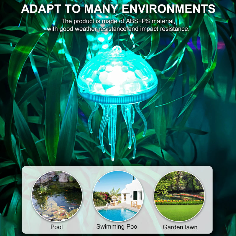 Aquanoria Solar Quallen-Lampe für Pool & Garten | RGB Farbwechsel | Aufladbar & Wasserdicht | Hängelicht für Party & Deko