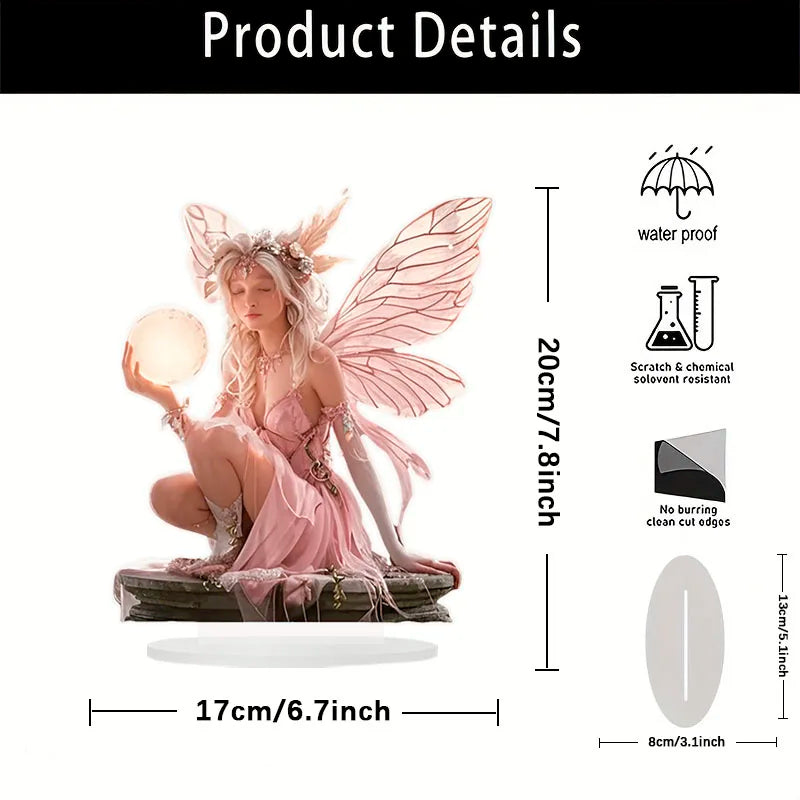 Celestia Acryl Tischdeko Engel | Märchenhafter Aufsteller | 18 cm | Geschenk & Foto-Prop