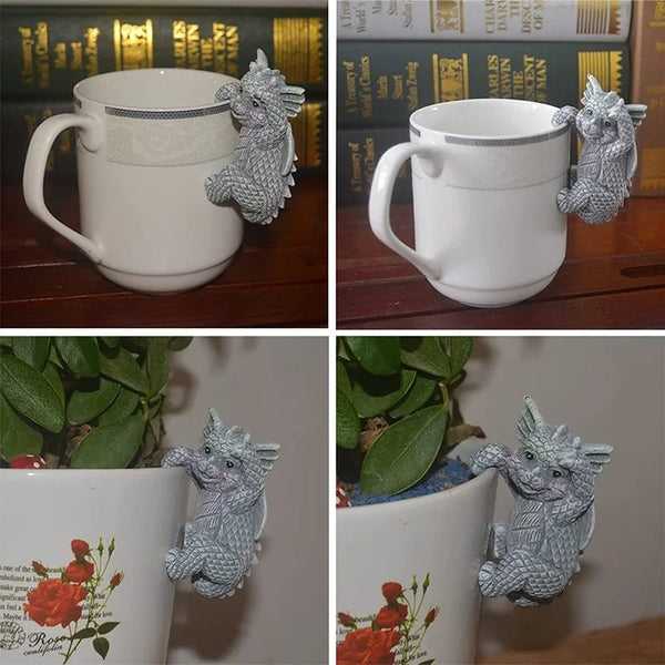 Hängende Drachenfiguren | Wetterfeste Resin-Deko | Für Blumentöpfe & Zuhause