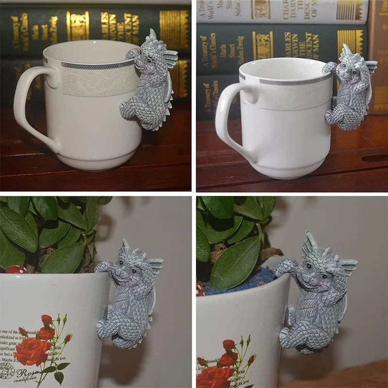 Hängende Drachenfiguren | Wetterfeste Resin-Deko | Für Blumentöpfe & Zuhause