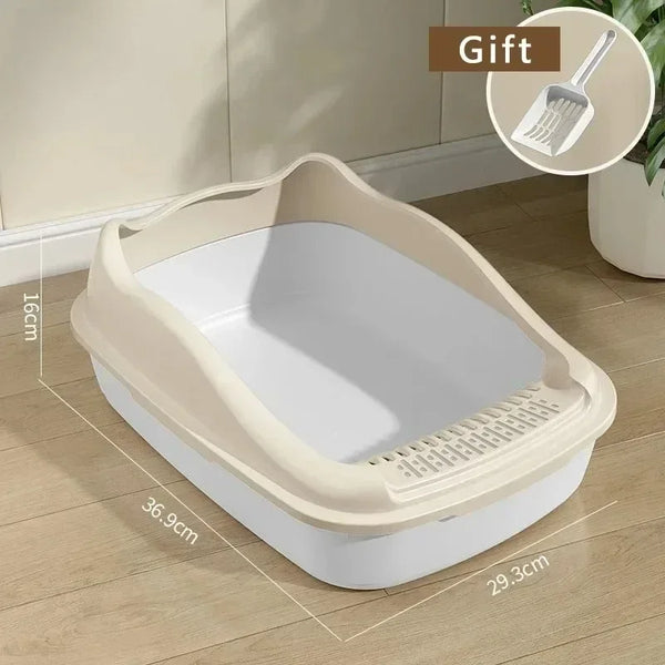 Katzentoilette Felviva CleanStep Mini | Kleine Anti-Spritz Katzentoilette mit hoher Umrandung | Inklusive Streuschaufel | 36,9×29,3×16 cm