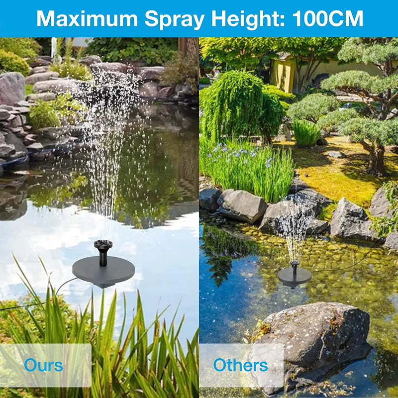Solar-Springbrunnen AquaViva 9W | DIY-Set mit Düsen & Wasserschlauch | Für Vogelbad, Teich & Garten | 180 L/h Förderleistung