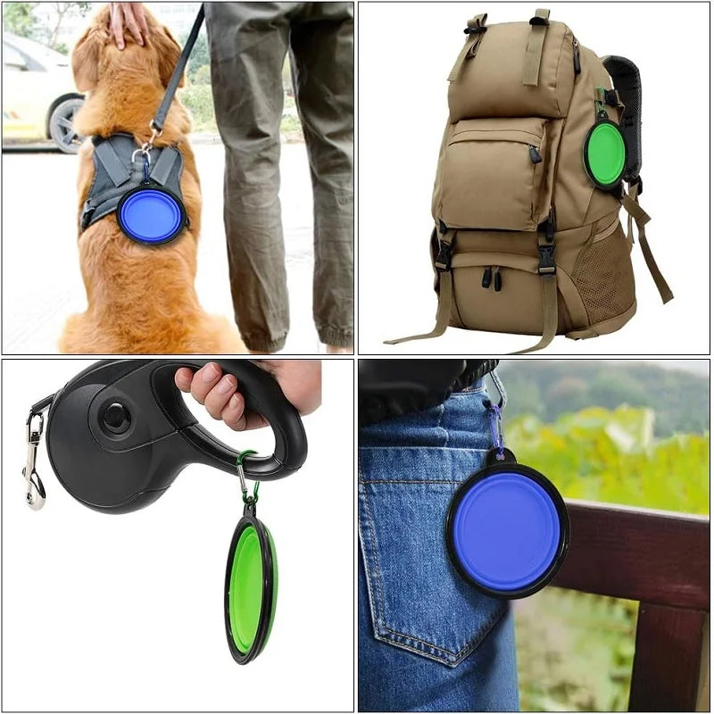 ReiseNapf FlexiBowl | 2-in-1 Faltbarer Hundenapf & Spender | Silikon | Für Unterwegs & Outdoor
