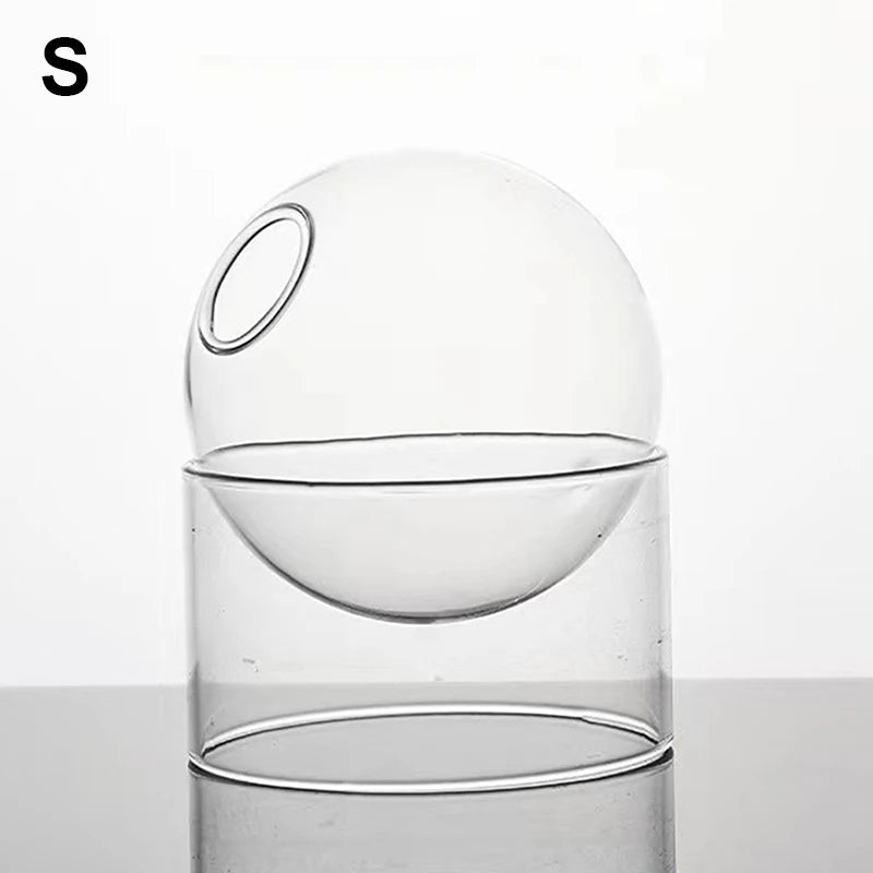 Nordic Glass Vase | Minimalistisches Design | Borosilikatglas | Kugelform in 2 Größen