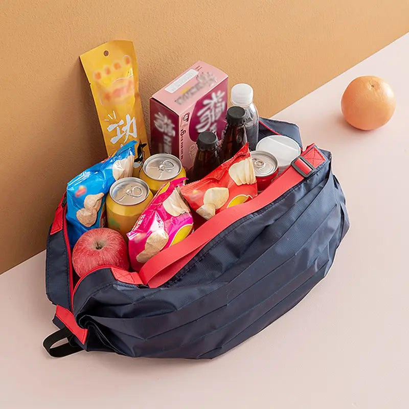 Taschilo Faltbare Einkaufstasche | Wasserdicht & Tragbar | Große Kapazität für Reisen, Strand & Supermarkt | Waschbares Nylon