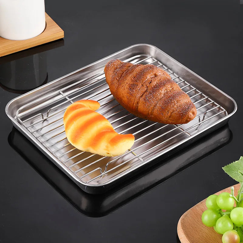 Cookinox Backblech mit Rost aus Edelstahl | Antihaft & Spülmaschinenfest | BBQ-, Kuchen- & Ofenform | In 3 Größen erhältlich