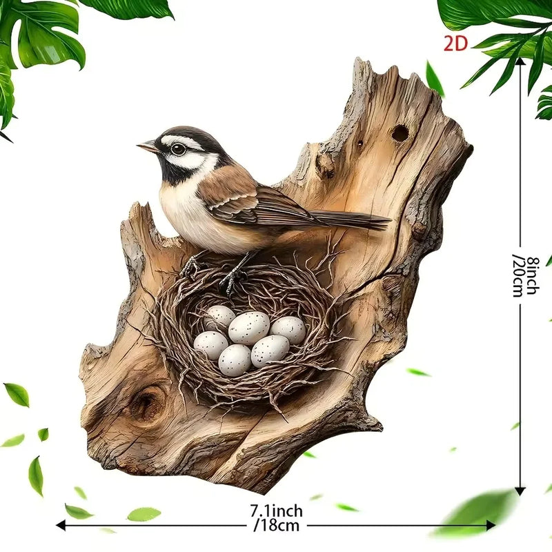 Deko Vögel 2D | Modern & Minimalistisch | Holz Wanddeko | 20 cm