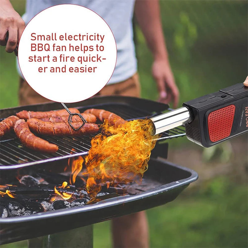 Grillvance FireBoost Elektrischer BBQ-Lüfter Handgebläse | Tragbares Grillgebläse für Kohlegrill & Camping