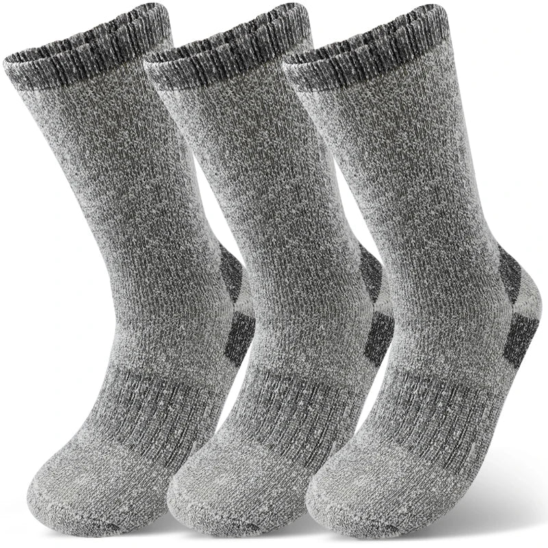 AlpenWool | 3 Paar Herren Winter-Socken | Extra Dick & Warm | Thermo-Wollsocken für Ski & Outdoor | Mid-Calf