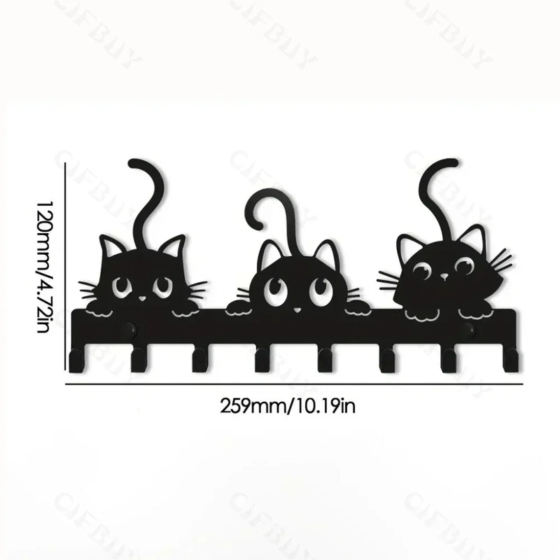 Schlüsselhalter CatHook | Wandhaken im Katzen-Design | Metall pulverbeschichtet