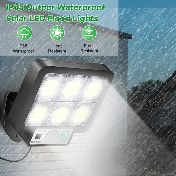 SolantriX Solar Wandleuchte mit Bewegungsmelder & abgesetztem Solarpanel | 72 COB LEDs | 3 Leuchtmodi | IP65 Wasserdicht | Für Garten & Einfahrt