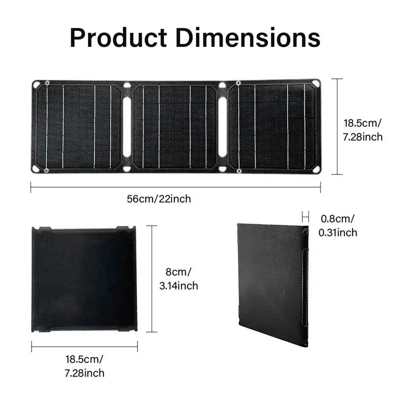SolarNomad Flexibles Solar-Panel zum Falten | 30W/40W | Monokristallin & ETFE | Schnellladefunktion & USB-Ausgang | Für Reisen, Camping & Outdoor