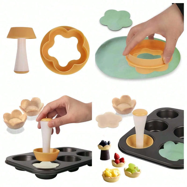 Teigformer-Set BakoPress | Ausstecher & Tamper für Törtchen & Cupcakes | BPA-frei | Perfekt für Tartes, Muffins & Kekse