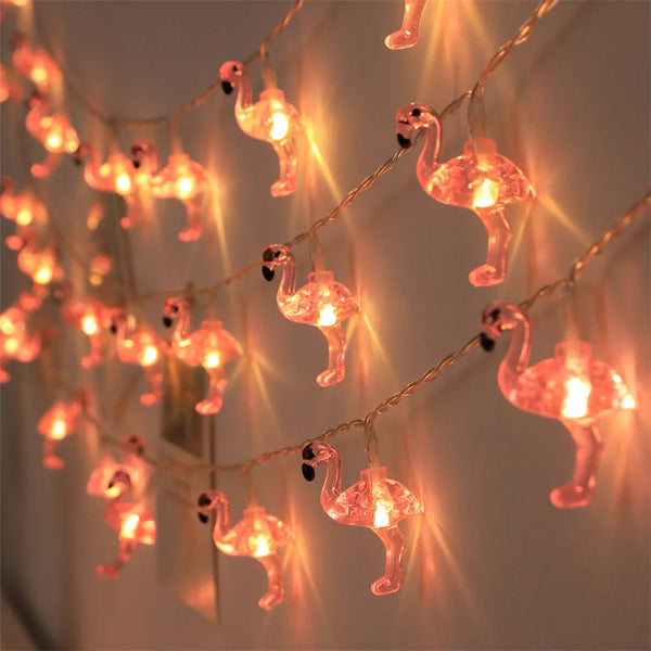 FlamiGlow | Flamingo-Lichterkette | 80 LEDs | Warmweiß oder RGB | 10 m